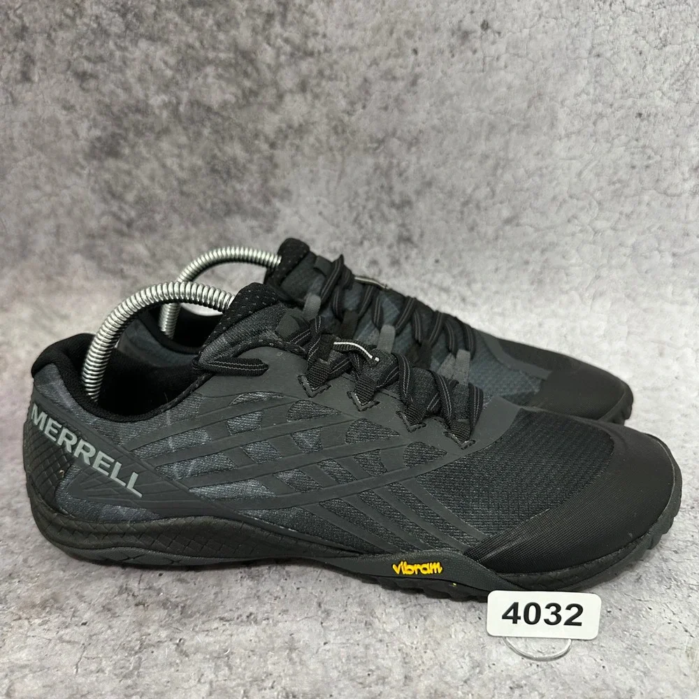 Merrell Trail Glove 4 Mens Size 9 Black Barefoot Minimalist Running Shoes J09673
